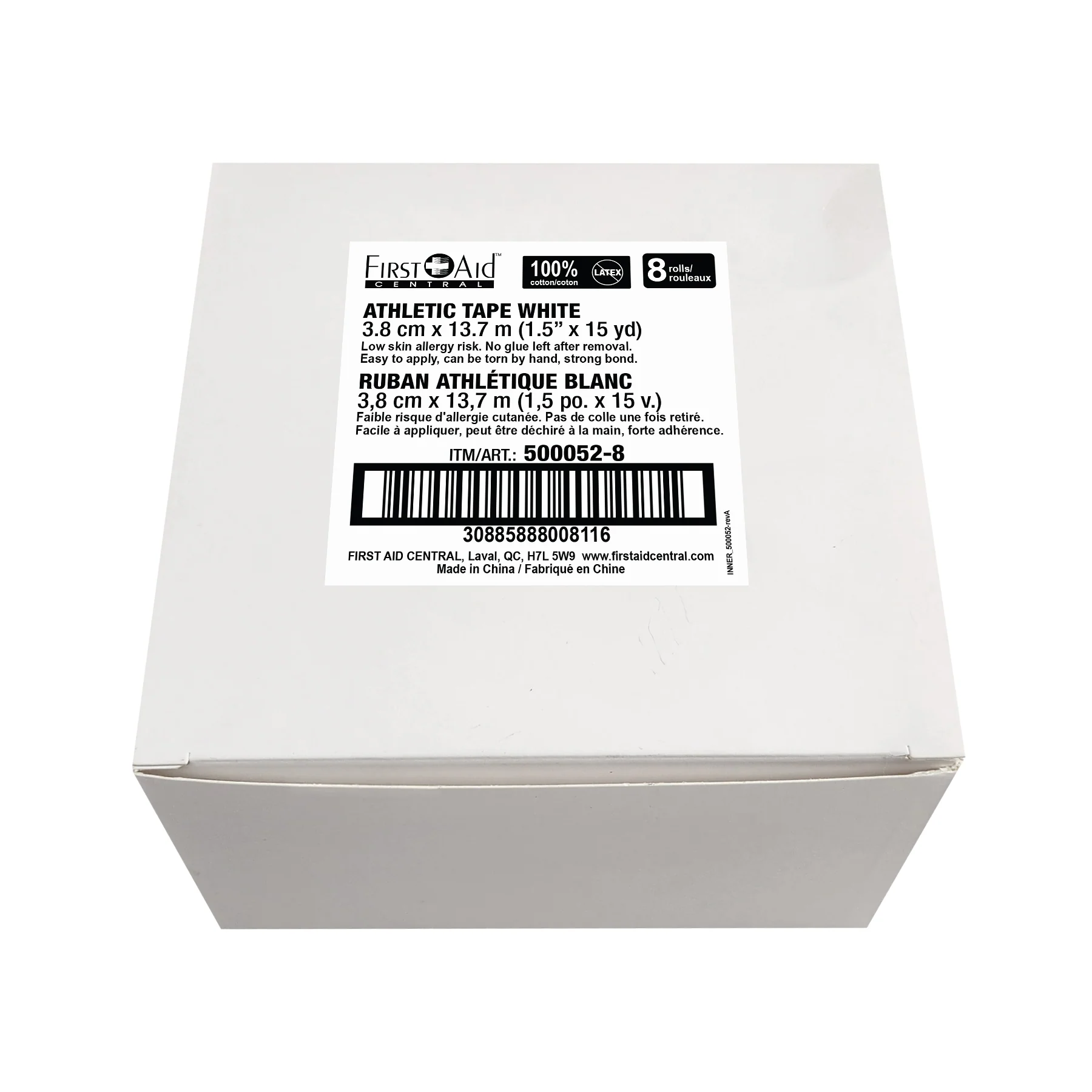 Athletic Tape White - 3.8 cm x 13.7 m (1.5” x 15 yd) - Image 3