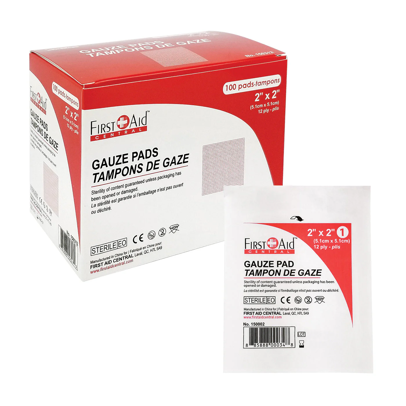 Gauze Pads, Sterile, 12 Ply (2", 3", or 4") - Image 2
